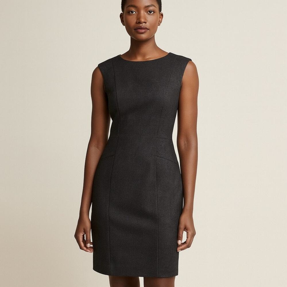 MM Lafleur Giovanna 2.0 Dress Textured Ponte Dress Charcoal NWT